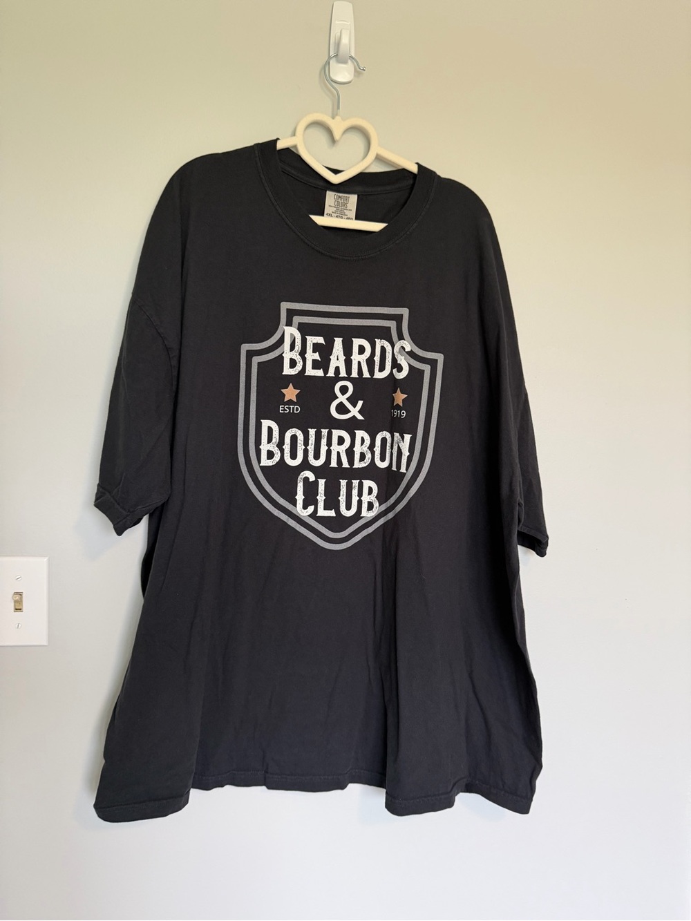 Comfort Colors Black Graphic Tee with White Tag